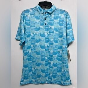 Jack Nicklaus Men's Printed Polo Shirt - Limpet Shell Blue